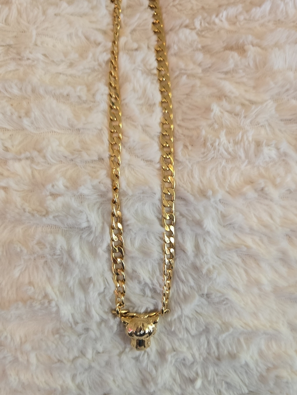 Gold Tone Women's Chain Necklace with Pendant